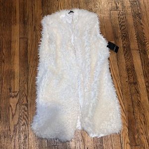 Faux fur long vest